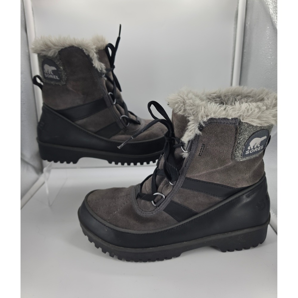 Sorel Tivoli II Waterproof Winter Boots Quarry Grey Black Womens 8 Gorpcore